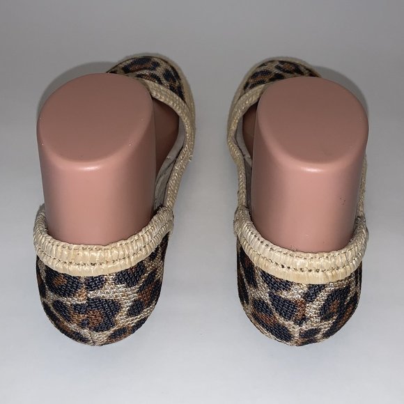 EILEEN FISHER Beige Leopard Print Raffia Borders Flat Shoes or Slippers 5.5 - Picture 5 of 7